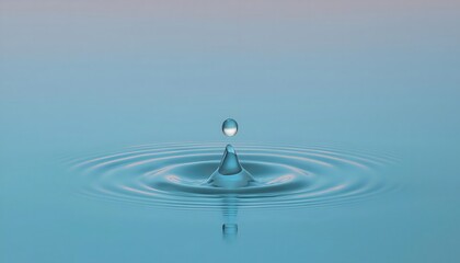 Goal of life, growth and, motivation concept: Water droplet creating ripples on a calm pond, small actions grow impact.