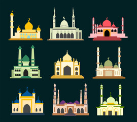 Islamic Mosque Building Illustration Collection