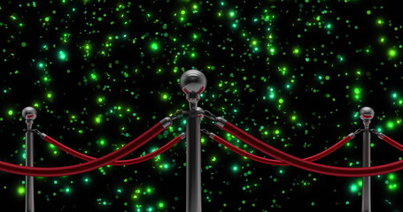 Image of glowing spots of light falling over red carpet background