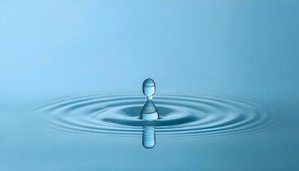 Goal of life, growth and, motivation concept: Water droplet creating ripples on a calm pond, small actions grow impact.