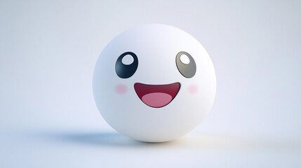 white kawaii medicine ball 3d character