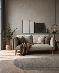 Scandinavian inspired bedroom featuring beige earth tones with wooden bed minimalist chair and cozy furniture design Interior Design Inspiration