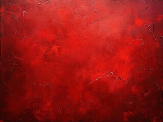 Red textured concrete grunge wall background. Dark edges