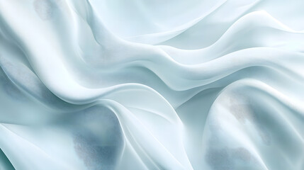 Fototapeta premium Soft flowing white textures resembling gentle fabric waves in an abstract design.