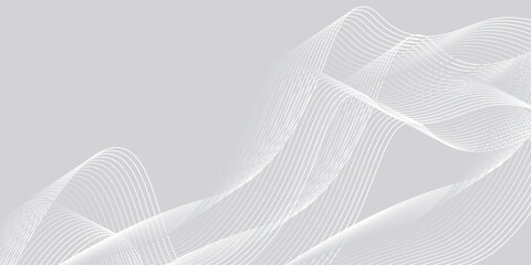 Fototapeta premium Wavy business curve lines on transparent background. Abstract ocean wave line background. Wave swirl, frequency sound wave, twisted curve lines with blend effect.