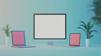 A modern workspace with a minimalistic aesthetic.