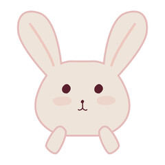 シンプルかわいいウサギのアイコンイラスト