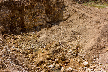 View of a limestone rubble quarry