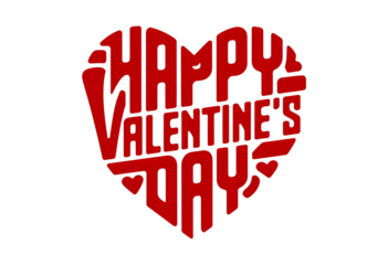 A beautiful heart with text " Happy valentine's Day "  isolated on Transparent background