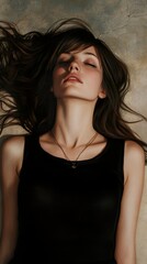 Fototapeta premium Serene Woman Portrait: Beauty, Fashion, and Elegance