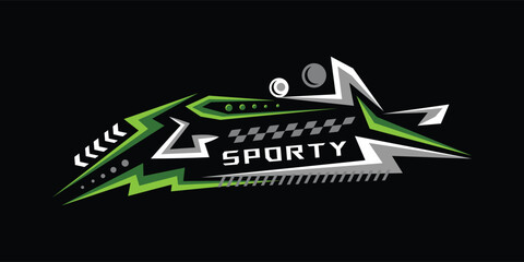 Stylish sports decal sticker racing template vector