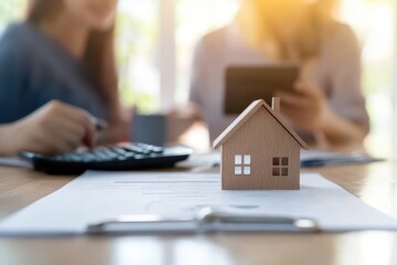 A couple videocalling a financial advisor about housing loans, housing loan, concept of remote financial services