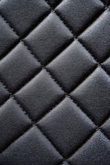 Fototapeta premium Elegant Black Quilted Leather Texture Background Design