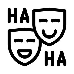 Theater mask line icon