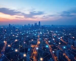 Drone view of global trade hubs, emphasizing the connection between banking and logistics