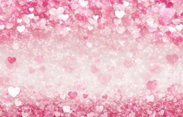 Romantic Pink Hearts Background: Valentine's Day, Love, Wedding, Abstract, Shiny, Glowing, Soft, Elegant,