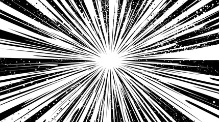 Abstract Black And White Radial Burst Design