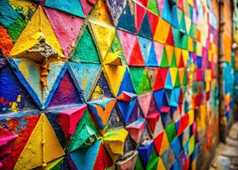 Damaged Urban Wall Texture: Colorful Modern Wallpaper Design