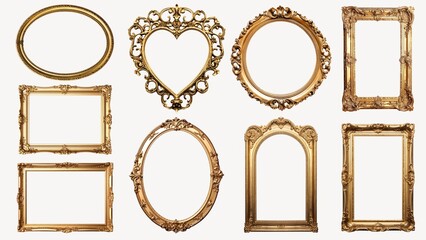 Vintage gold frame element set