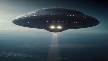 Obraz premium UFO: Mysterious and Intriguing, A Glimpse into the Unknown of the Skies