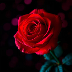 red rose on black