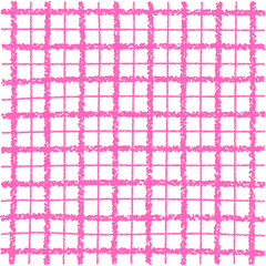 手描きのクレヨン素材　背景　チェック柄