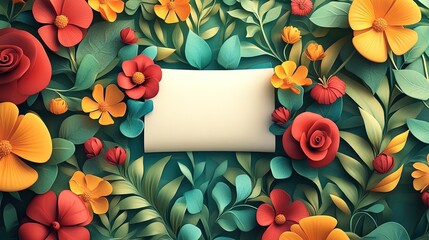 An artistic depiction of a diploma surrounded by blooming flowers, symbolizing growth and success