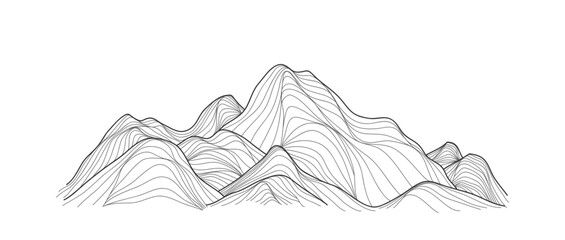 Mountain line arts illustration. Hand drawn style. Abstract mountain contemporary aesthetic backgrounds landscapes. use for print art, poster, cover, banner