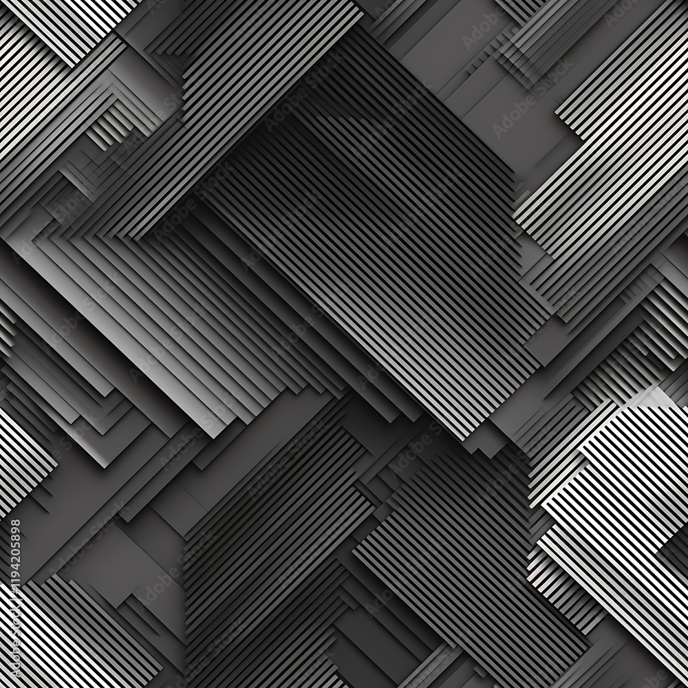 Poster diagonal lines in varying thicknesses, blending dark and light shades of grey to create a dynamic, c