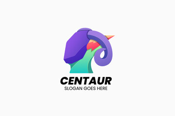 Centaur Head Gradient Colorful Logo. Vector Illustration
