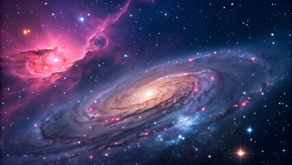 Beautiful nebulae and stars in the night sky. Supernova background wallpaper 