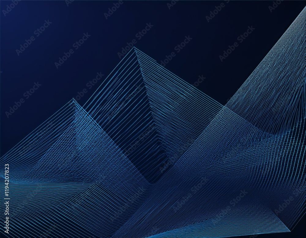 Poster abstract futuristic pattern on dark background with triangle wave template. generated image