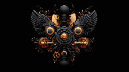 Black and Gold Steampunk Ornament