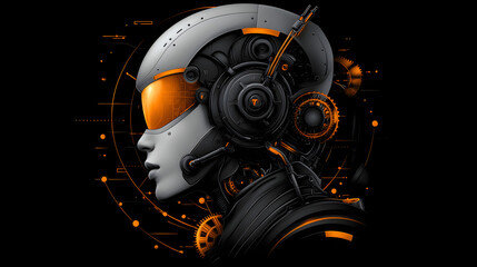 Cyborg Woman Profile - Futuristic AI Technology