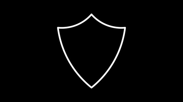 Cybersecurity Sheild Symbol with Tick Mark, Protection, Security Sign Animation 4k Resolution with Alpha Channel