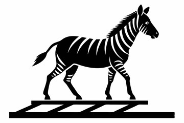 a zebra walk silhouette vector illustration