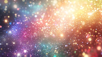 Fototapeta premium Big Rainbow Glitter Stars Seamless Pattern Fun Celestial Gal