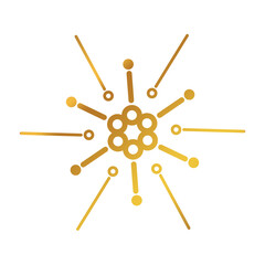 sun symbol ornament for Chinese new year of snake 2025 element gold png file transparent