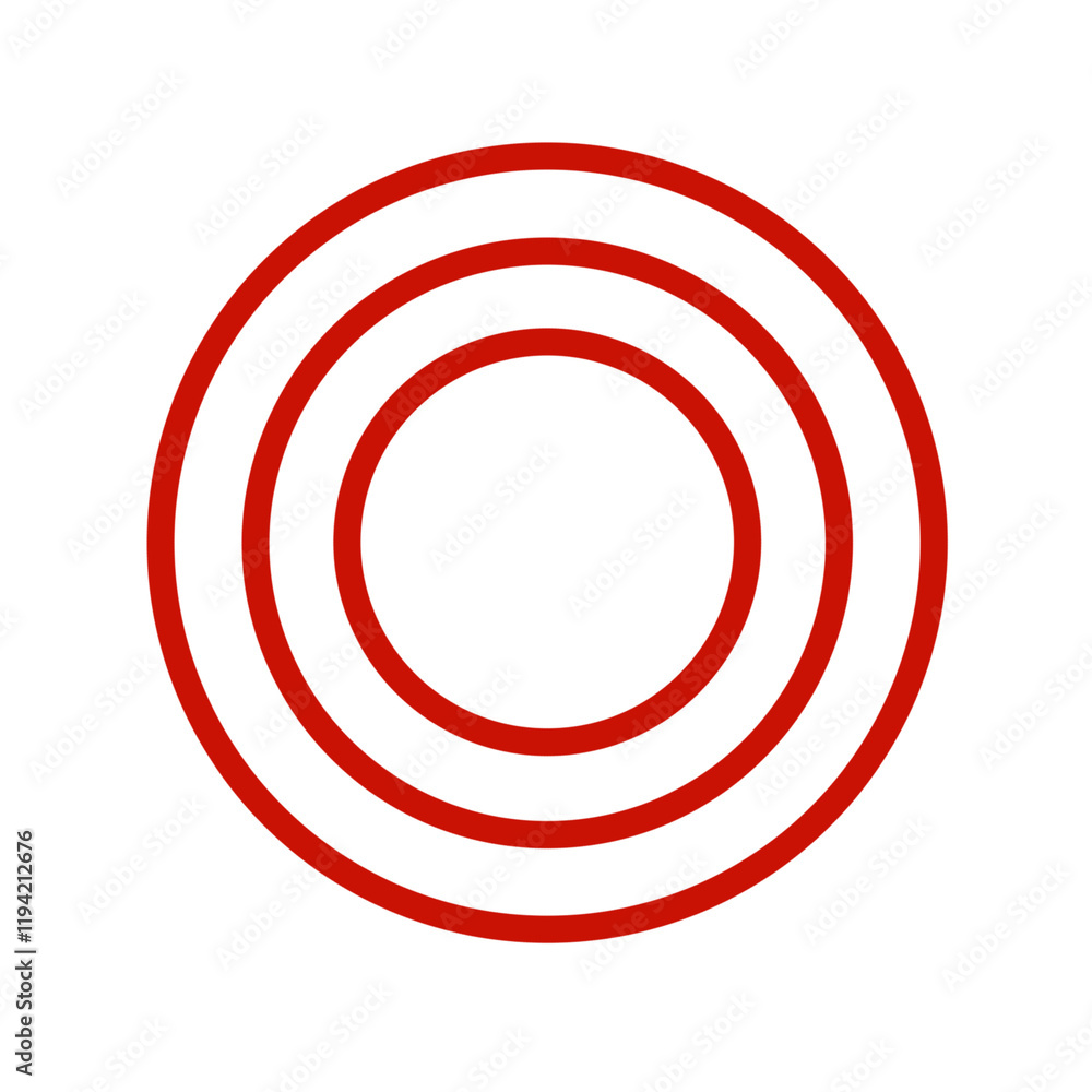 Poster circle shape target red design line art transparent background