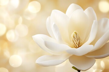 Fototapeta premium Stunning White Magnolia Flower in Soft Light