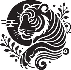 Isolated black tiger icon Vector, black tiger Silhouette,black tiger icon set, black tiger for logo,color black tiger Vector illustration, Vector Graphic, 