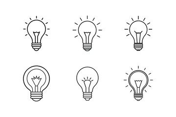 lightbulb icon line art vector illustration