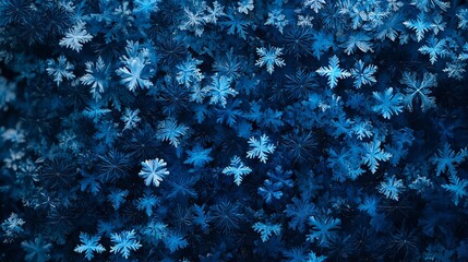 Blue Background with Dark Blue Snowflakes Dark Color Palette