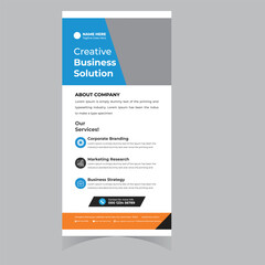 Creative Modern Corporate DL Flyer Design. DL Flyer design. Pink business template for dl flyer. Layout with modern circle photo and abstract background. Creative flyer or brochure concept.Roll up ban