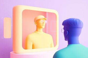 Interactive digital portraits showcase virtual studio 3d art modern environment creative viewpoint