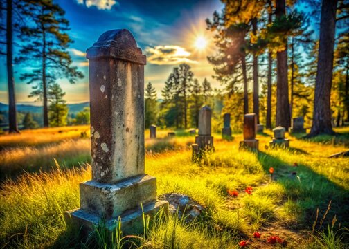 Historic Grave Marker, Mount Moriah Cemetery, Deadwood, South Dakota