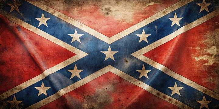 Historic Southern Navy Jack Flag, Looped, Close-Up, Left-Aligned