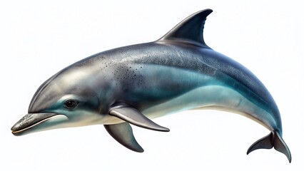 Obraz premium Isolated Dark Gray Dolphin - Underwater Wildlife Stock Photo