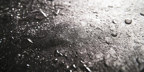 Water Droplets on Metal Surface Close Up