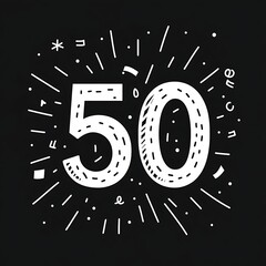 Obraz premium Celebratory Icon Featuring the Number 50 Surrounded by Confetti and Decorative Elements for Festive Events and Milestone Celebrations